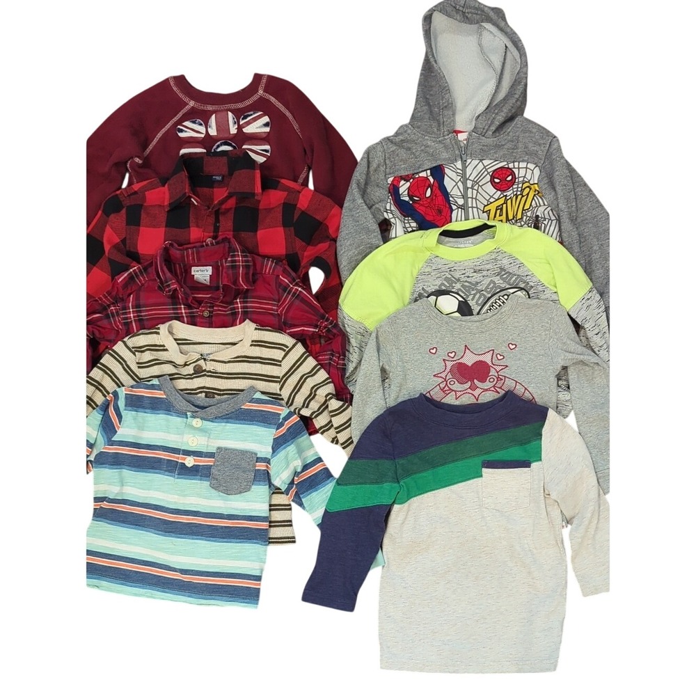 Boys 2T Long Sleeve Bundle (9 Pcs)